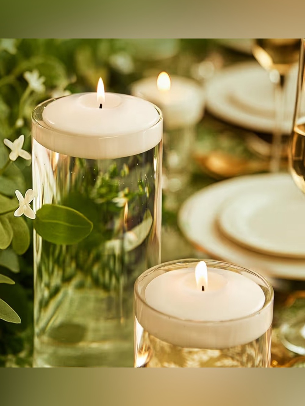 19 3 inch Unscented Floating Candle for Centerpieces, Wedding